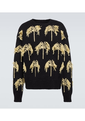 Jil Sander Intarsia wool and cotton sweater