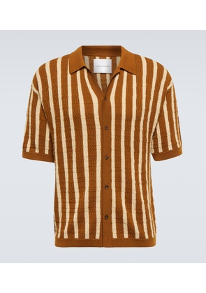 King & Tuckfield Striped virgin wool bowling shirt