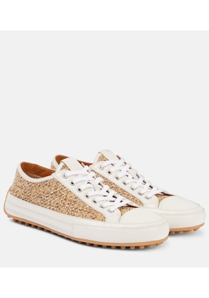 Tod's Leather-trimmed tweed sneakers