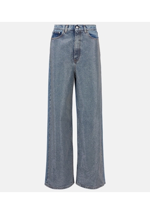 Stella McCartney Crystal-embellished wide-leg jeans