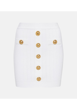 Balmain High-rise knit miniskirt