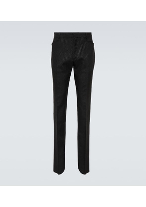 Tom Ford Atticus striped mohair-blend jacquard slim pants