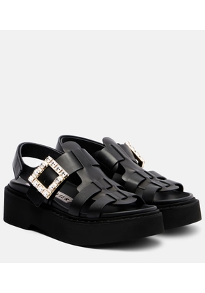 Roger Vivier Viv' Rangers leather platform sandals