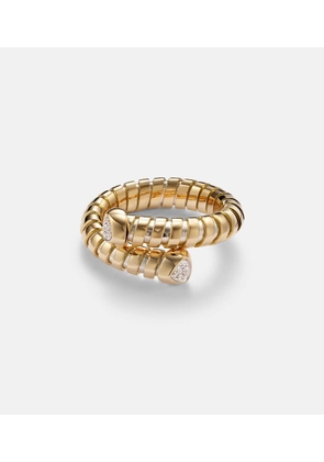 Marina B Trisolina Bypass 18kt gold ring with diamonds