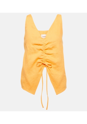 Nanushka Ruched linen top