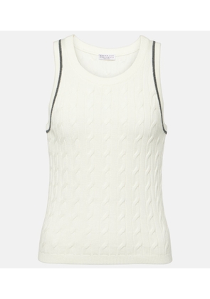 Brunello Cucinelli Cable-knit cotton top