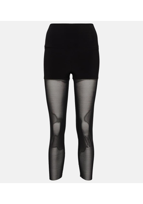 Norma Kamali Mesh-trimmed leggings