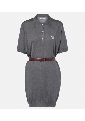 Prada Belted silk polo dress