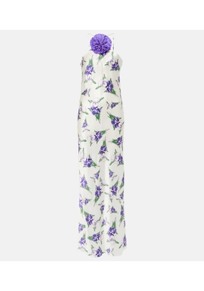 Rodarte Floral-applique silk gown