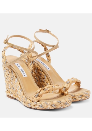 Aquazzura Costiera 120 embellished espadrille wedges