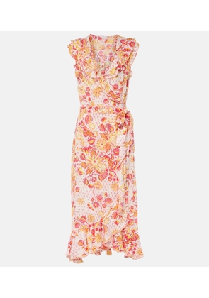 Poupette St Barth Aude ruffled floral wrap dress