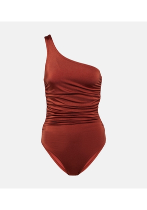 Karla Colletto Ruched one-shoulder swimsuit