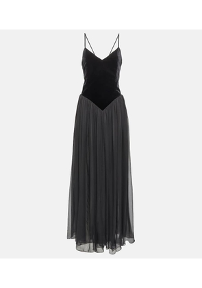 Chloe Velvet and silk maxi dress