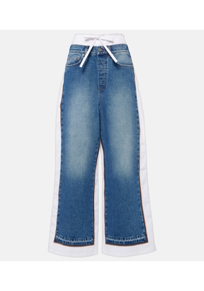 Jean Paul Gaultier Paneled mid-rise wide-leg jeans
