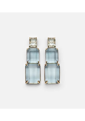 Mateo Arithmetic Composition 14kt gold drop earrings with topaz