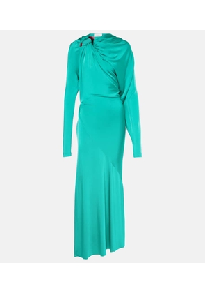 Victoria Beckham Draped asymmetric satin midi dress