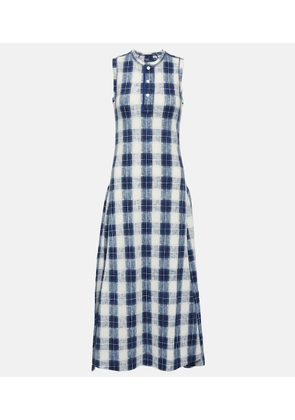 Polo Ralph Lauren Plaid cotton jersey maxi dress