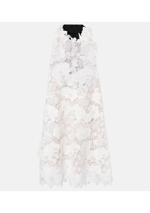 Oscar de la Renta Floral guipure lace minidress