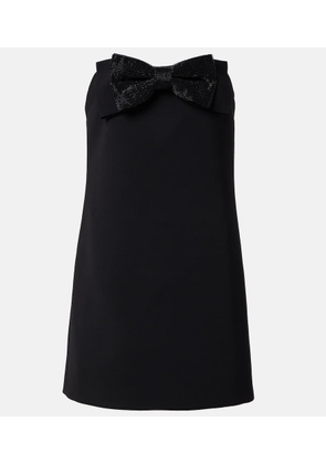 Self-Portrait Beaded bow-detail crepe minidress
