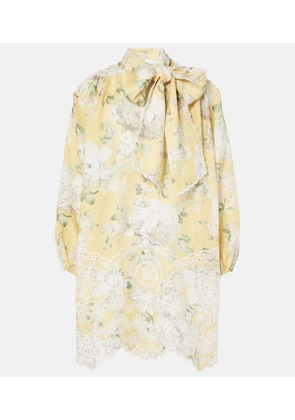 Zimmermann Acacia embroidered floral linen minidress