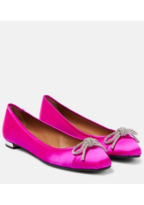 Aquazzura Parisina embellished satin ballet flats