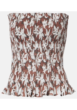 Faithfull Lucie floral shirred cotton bandeau top