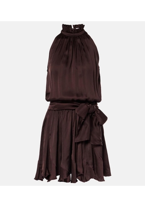 Poupette St Barth Bianca halterneck satin minidress
