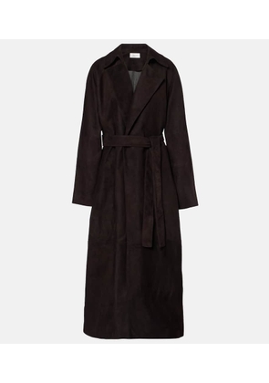 The Row Poseidone suede coat