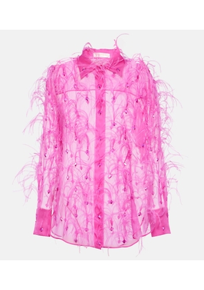 Valentino Embroidered silk organza blouse