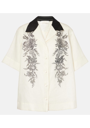 Zimmermann Floral linen bowling shirt