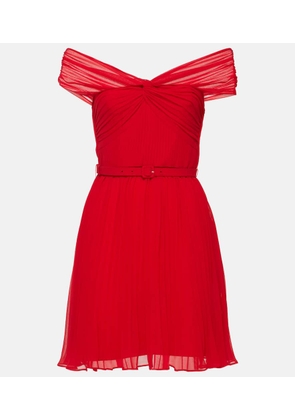 Self-Portrait Off-shoulder chiffon minidress