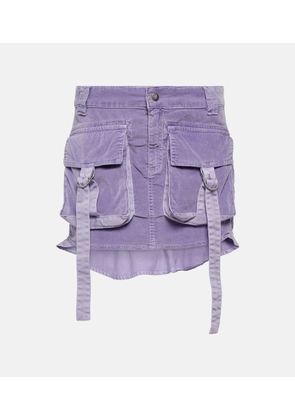 Blumarine Velvet cargo miniskirt