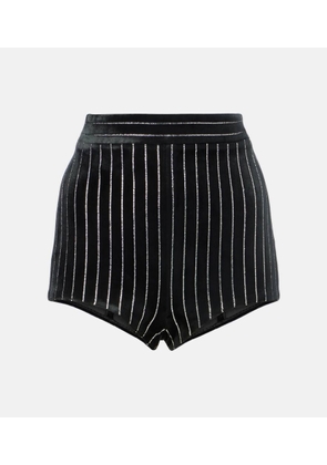 Alex Perry Crystal-embellished velvet shorts