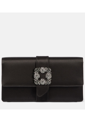 Manolo Blahnik Capri embellished satin clutch