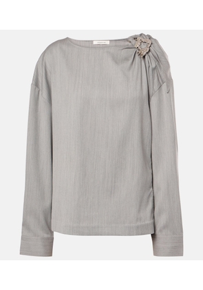 Jacques Wei Embellished wool blouse