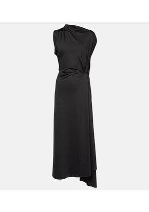 Victoria Beckham Asymmetric draped jersey midi dress
