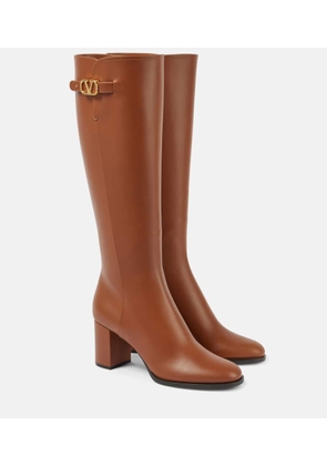 Valentino Garavani Vlogo Signature leather knee-high boots