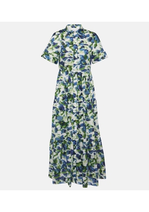 Erdem Floral tiered cotton poplin midi dress