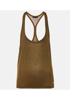 Tom Ford Ribbed-knit crepe jersey tank top