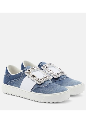 Roger Vivier Very Vivier fringed denim sneakers