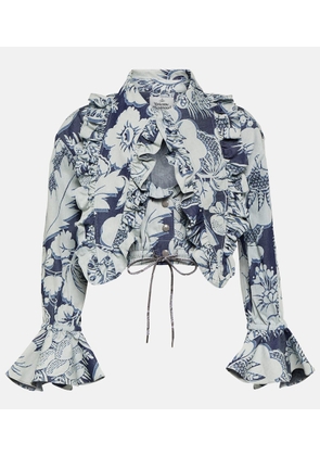 Vivienne Westwood Heart floral ruffled cotton blouse