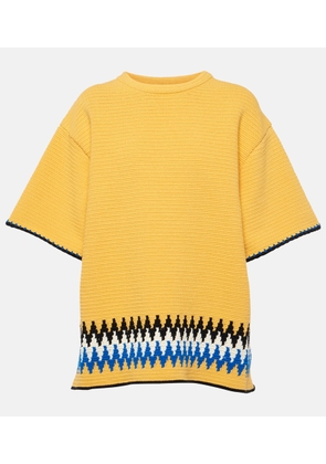 Jil Sander Jacquard-trimmed cotton jersey T-shirt