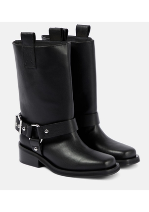 Ganni Faux leather biker boots