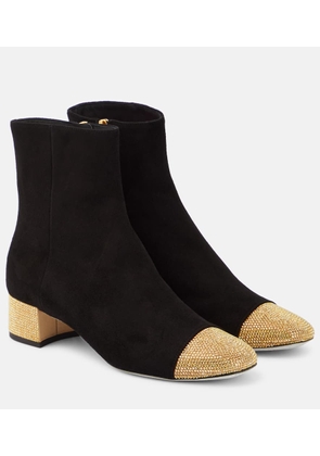 Rene Caovilla Embellished suede ankle boots