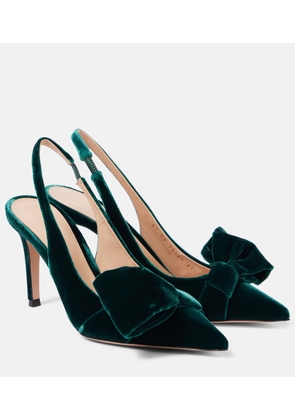 Gianvito Rossi 85 bow-detail velvet slingback pumps