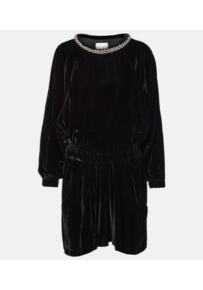 Isabel Marant Beniga crystal-embellished velvet minidress