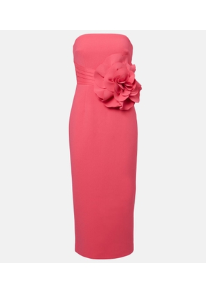 Rebecca Vallance Floral-applique crepe midi dress