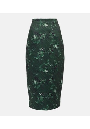 Emilia Wickstead Lorelei floral taffeta faille pencil skirt