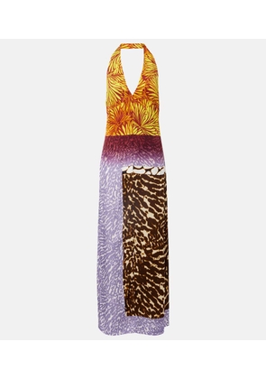 Dries Van Noten Printed halterneck maxi dress