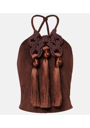 Johanna Ortiz Knot-detail leather top